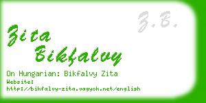 zita bikfalvy business card